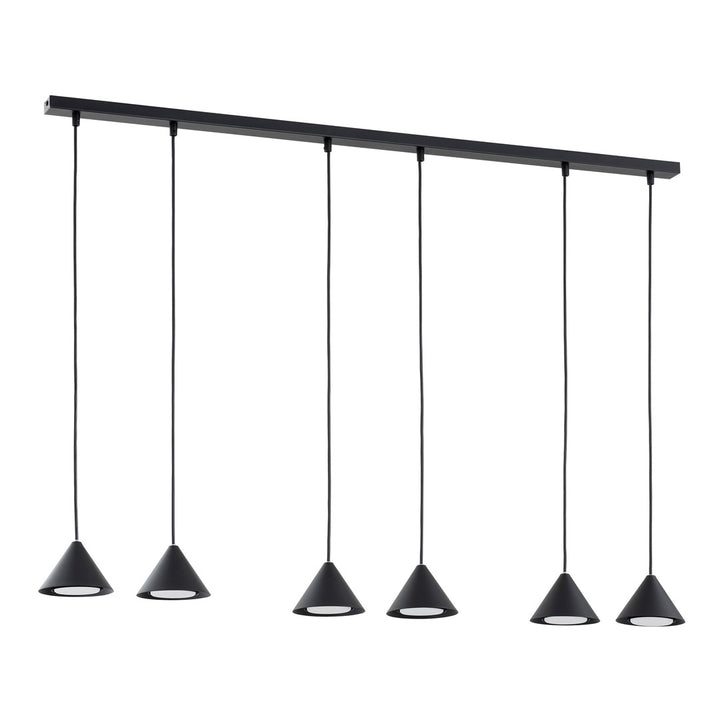 Lustra suspendata cu abajur conic ELIT 6 neagra