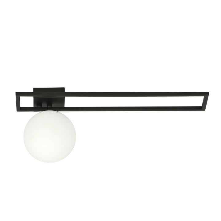 Plafoniera IMAGO 1C neagra cu abajur opal