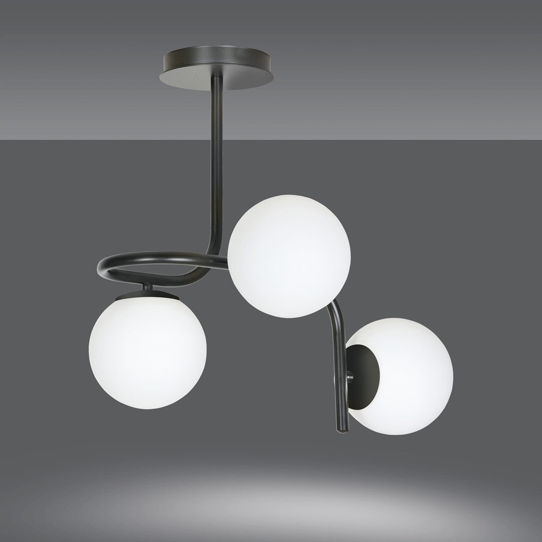 Plafoniera KALF 3 neagra