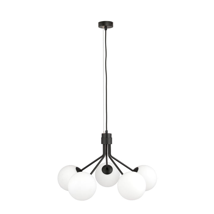 Lustra suspendata NOVA 5 neagra/opal