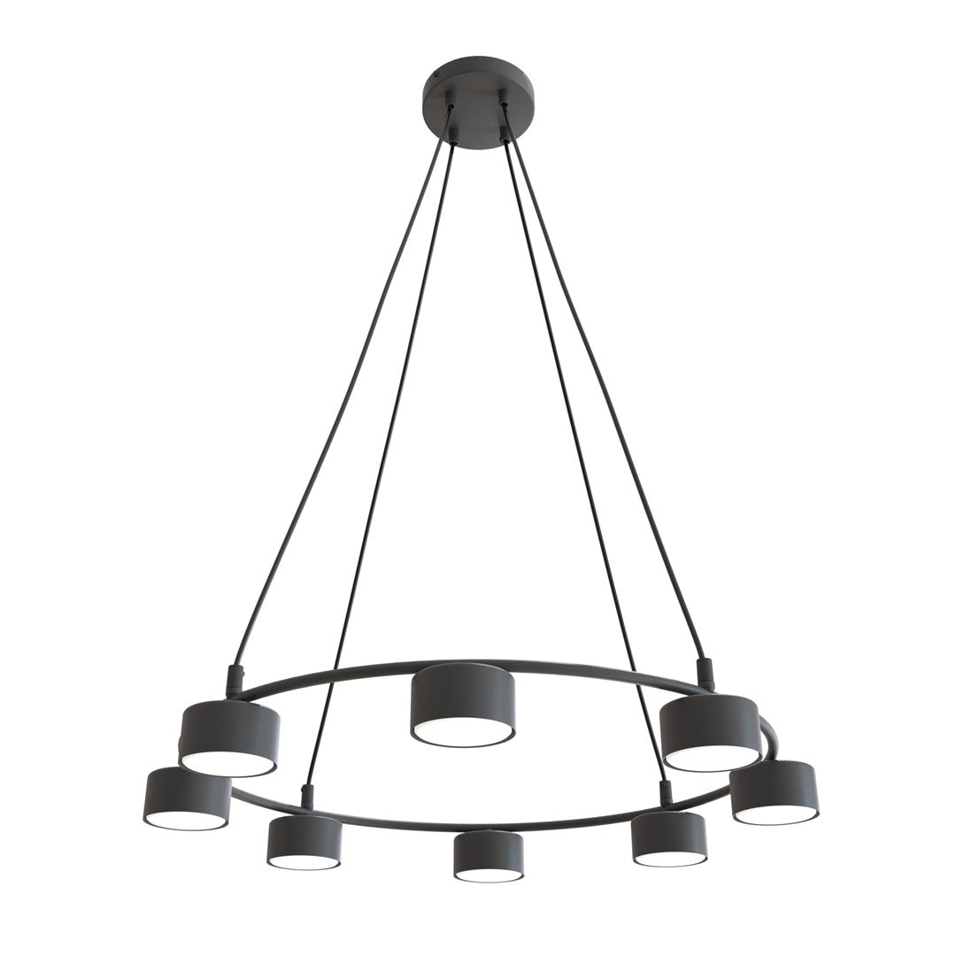 Lustra suspendata circulara cu spoturi STARLIT 8 neagra