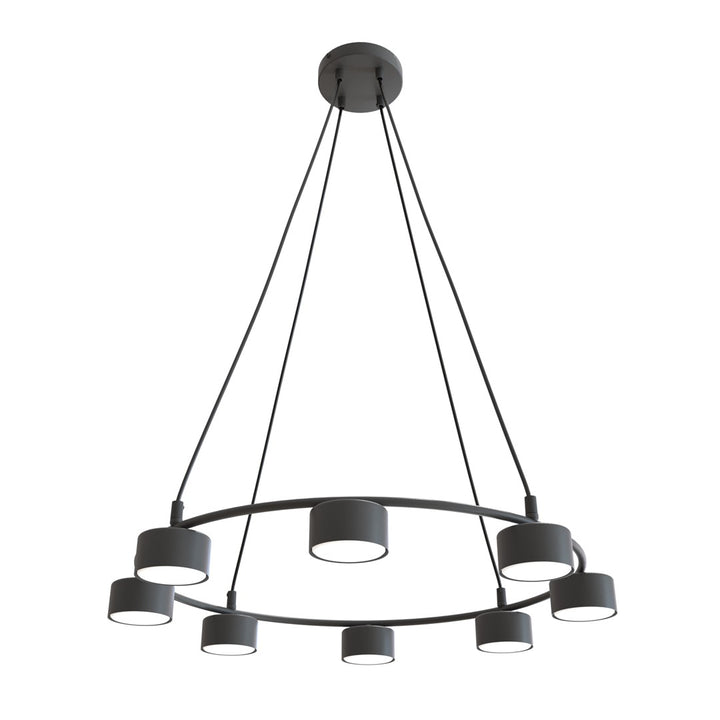 Lustra suspendata circulara cu spoturi STARLIT 8 neagra