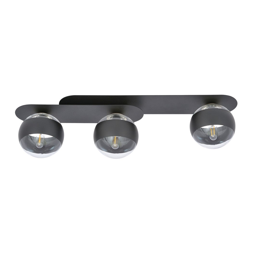 Plafoniera PLAZA 3 neagra cu dungi