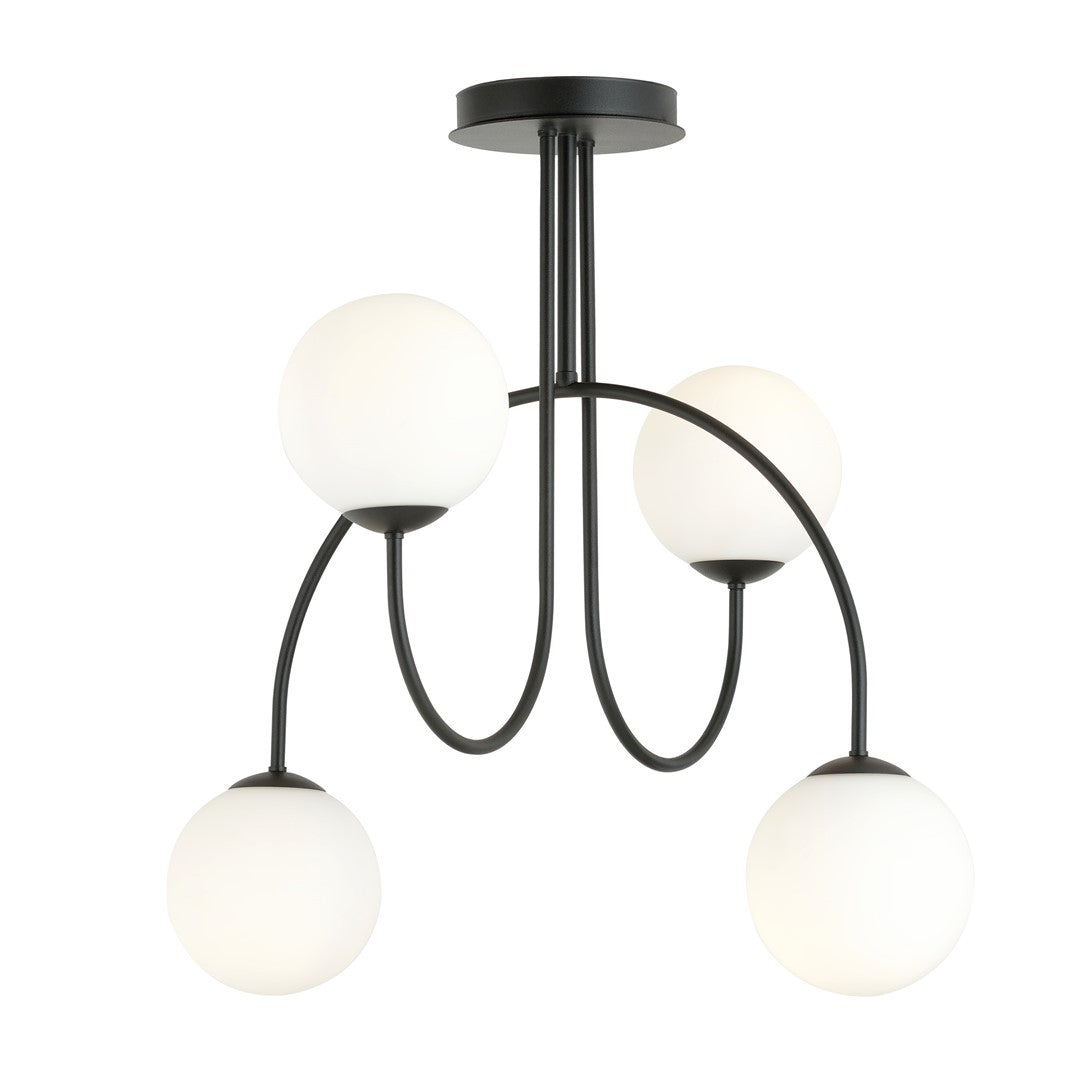 Lustra ARCHI 4A neagra OPAL
