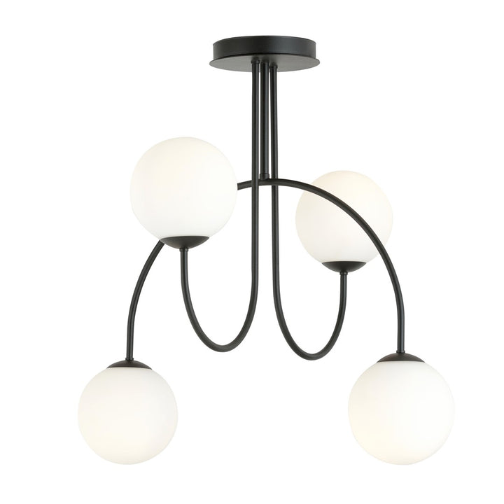 Lustra ARCHI 4A neagra OPAL