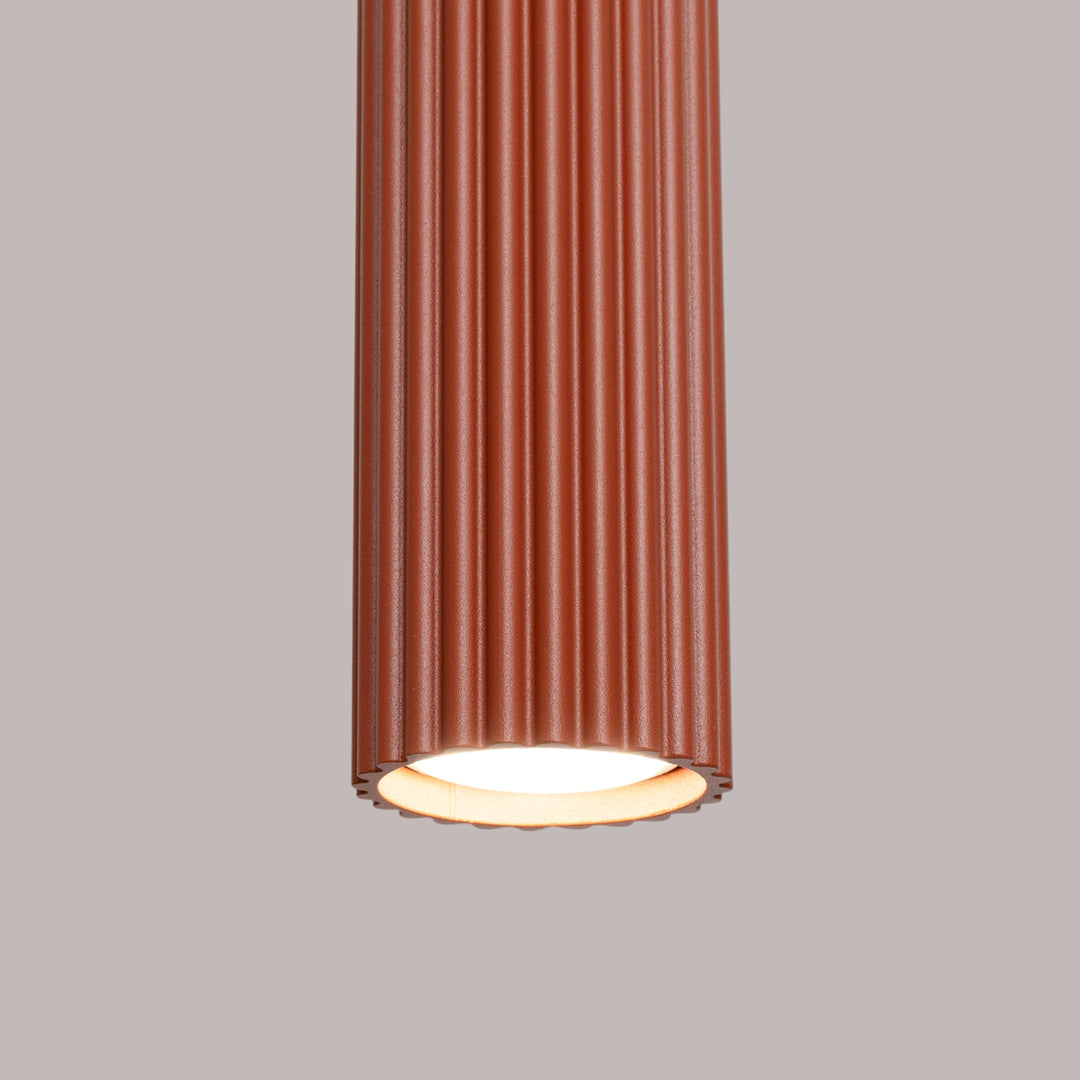 Lampa suspendata KARBON 3L rosu ocru