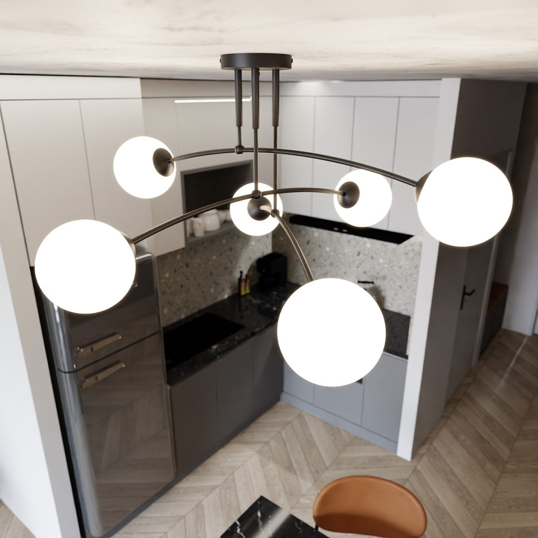 Plafoniera neagra  PREGOS 6xE14