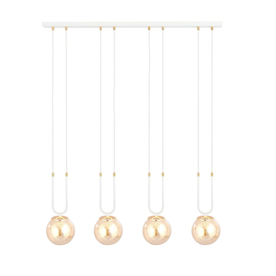 Lustra suspendata GLAM 4 alba/chihlimbar