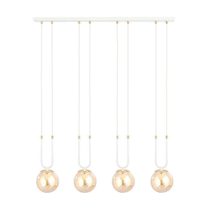 Lustra suspendata GLAM 4 alba/chihlimbar