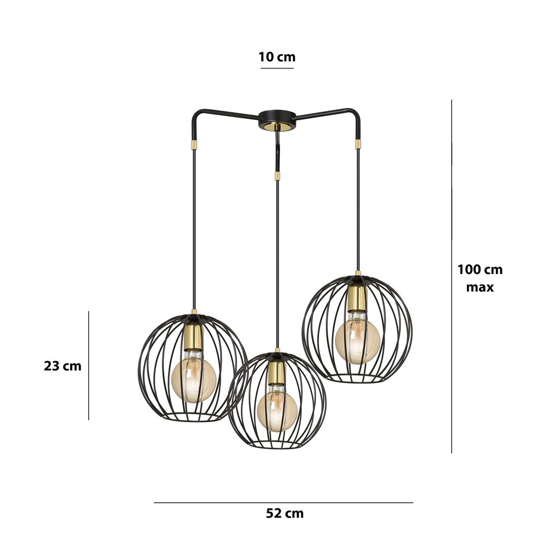 Lustra suspendata ALBIO 3 neagra