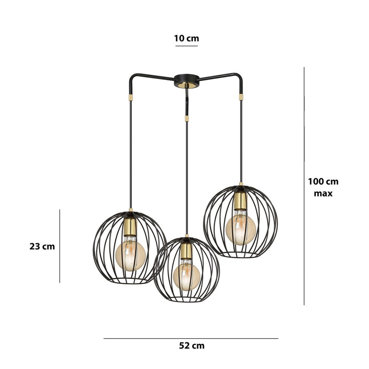 Lustra suspendata ALBIO 3 neagra
