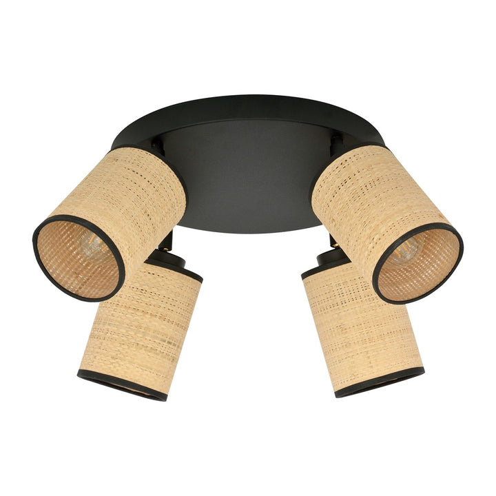 Plafoniera cu baza rotunda si 4 spoturi YOGA 4 PREMIUM BLACK