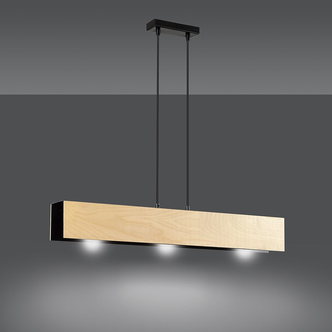 Lustra suspendata liniara CARLO 3 neagra