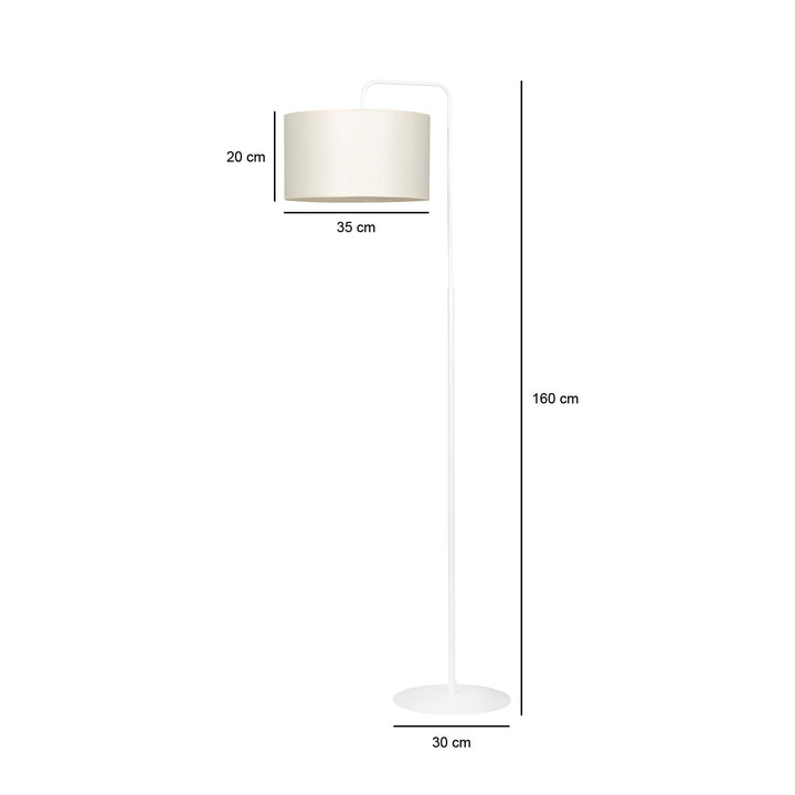 Lampa de podea TRAPO LP1 alba si ecru