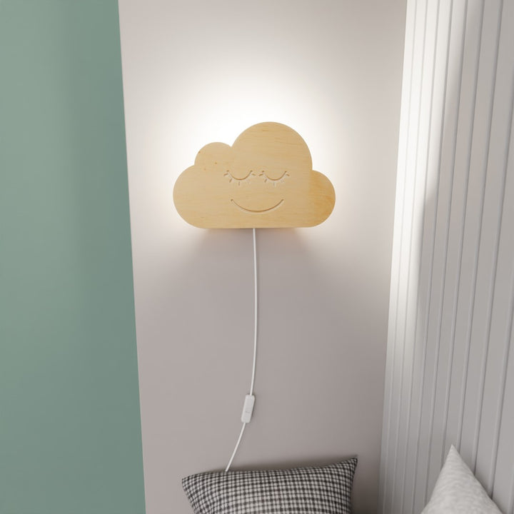 Aplica de perete norisor lemn CLOUD K1 camera copii