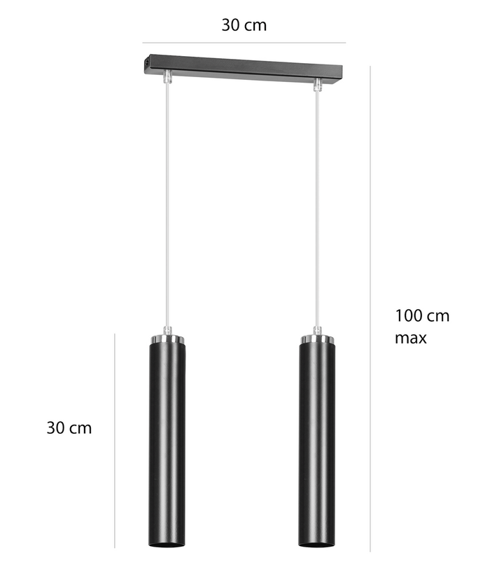 Lustra suspendata LUNA 2 neagra