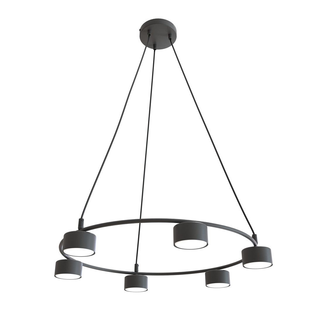 Lustra suspendata circulara cu spoturi STARLIT 6 neagra