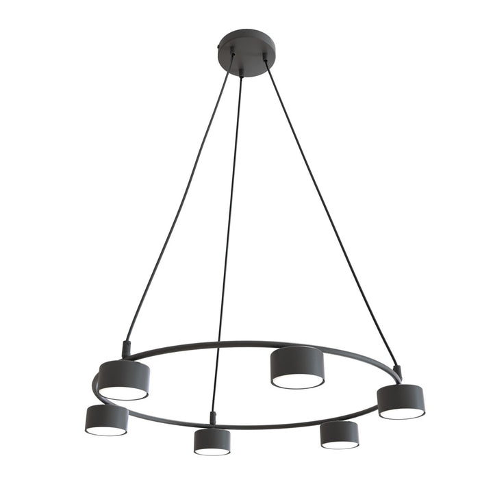 Lustra suspendata circulara cu spoturi STARLIT 6 neagra