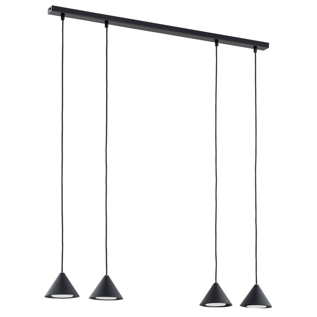 Lustra suspendata cu abajur conic ELIT 4 neagra