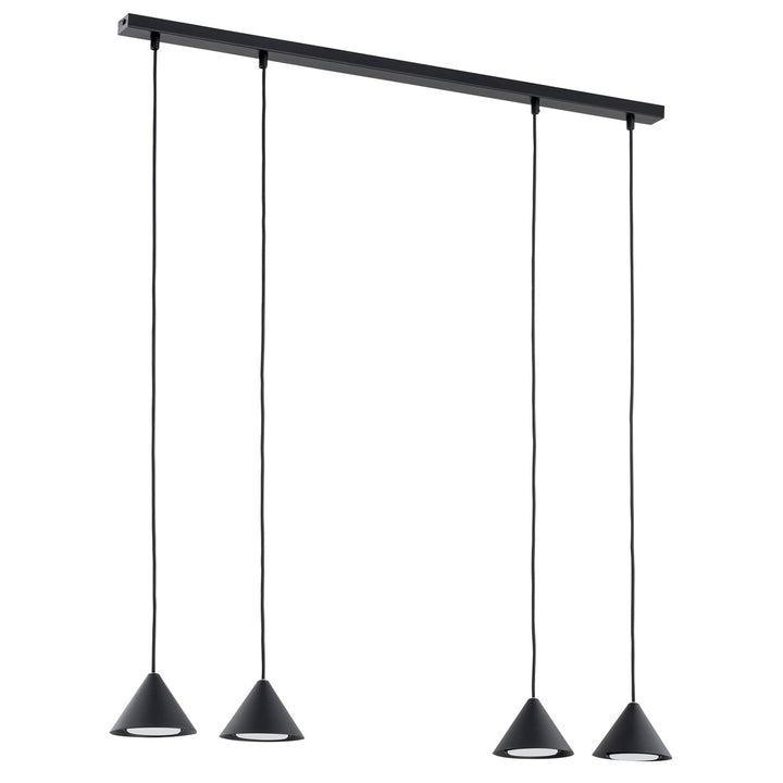 Lustra suspendata cu abajur conic ELIT 4 neagra