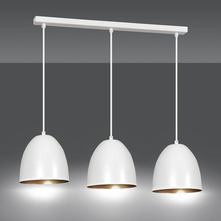 Lustra suspendata LENOX 3 alba / auriu