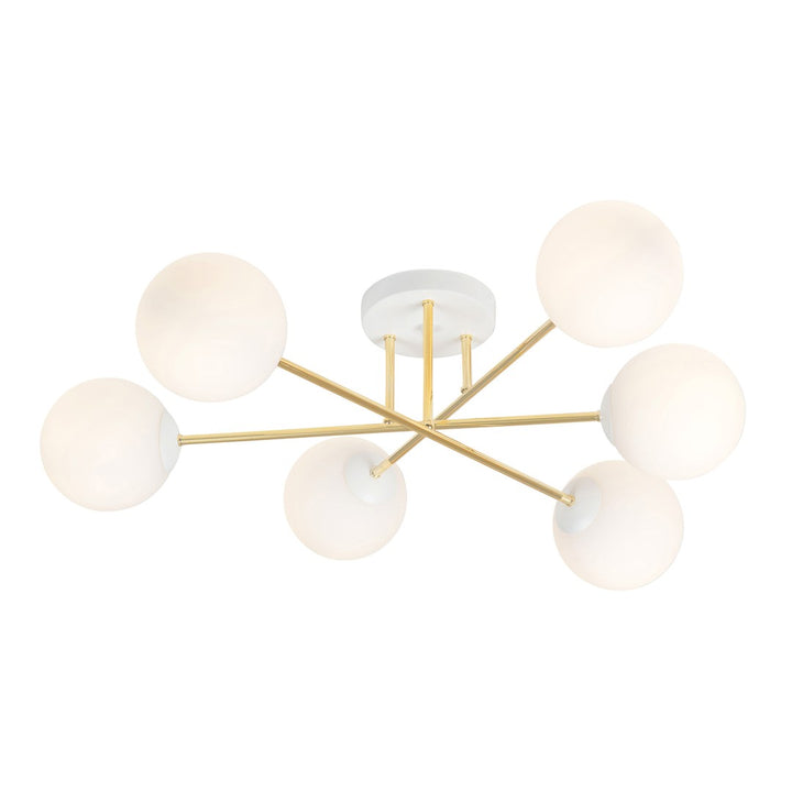 Plafoniera MAGNUM 6 WH cu abajur opal
