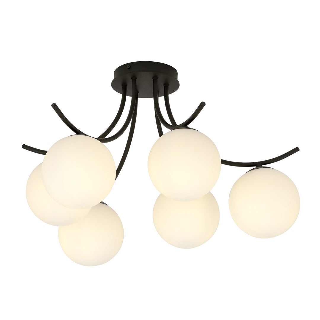 Lustra BOSTON 6 neagra/opal