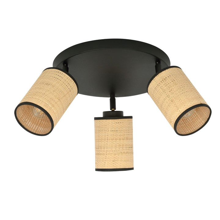 Plafoniera cu baza rotunda si 3 spoturi YOGA 3 PREMIUM BLACK