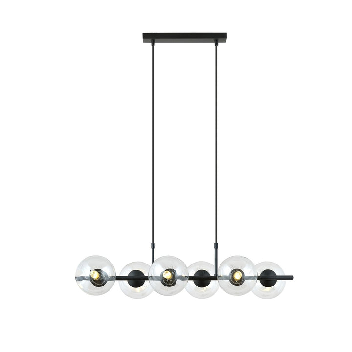 Lustra suspendata RORY 6 cu abajur transparent