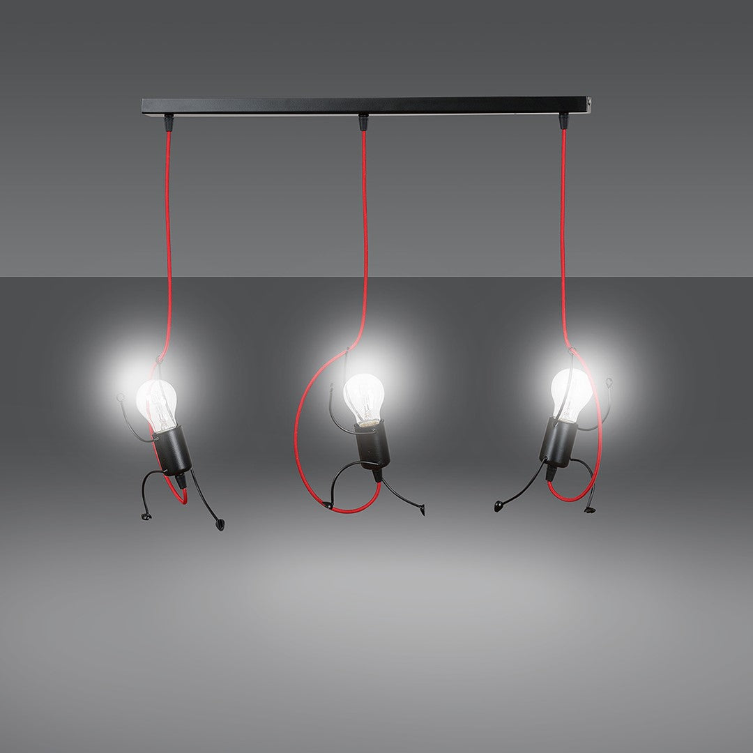 Lustra suspendata cu 3 pendule BOBI 3 neagra
