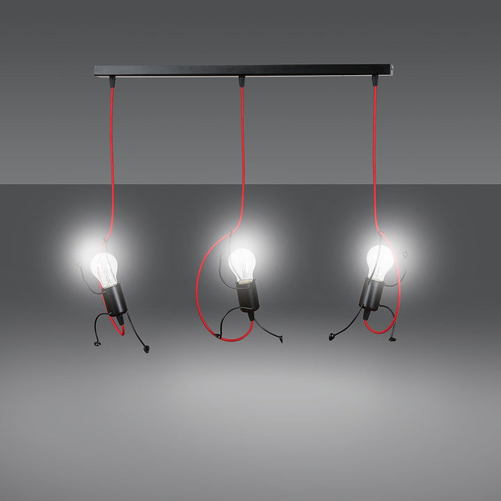 Lustra suspendata cu 3 pendule BOBI 3 neagra