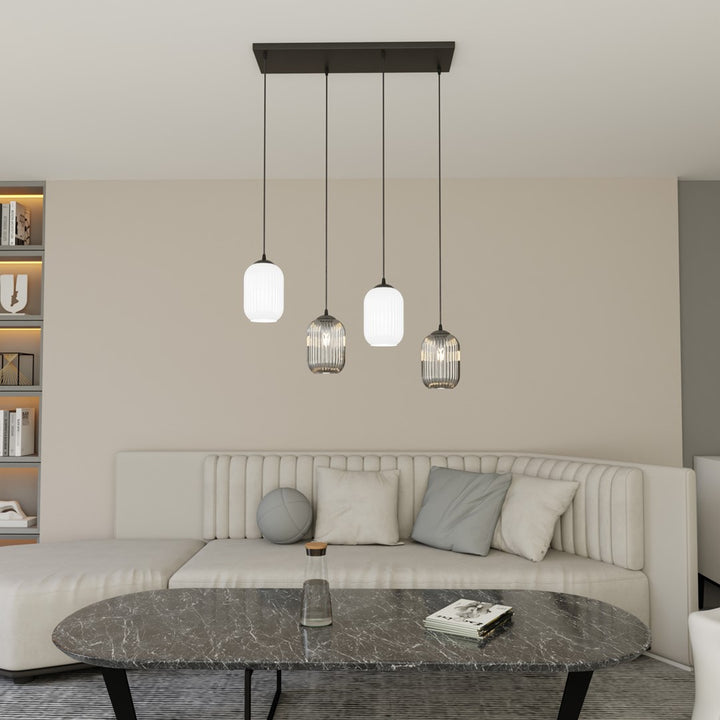Lustra suspendata VERDI 4 neagra MIX