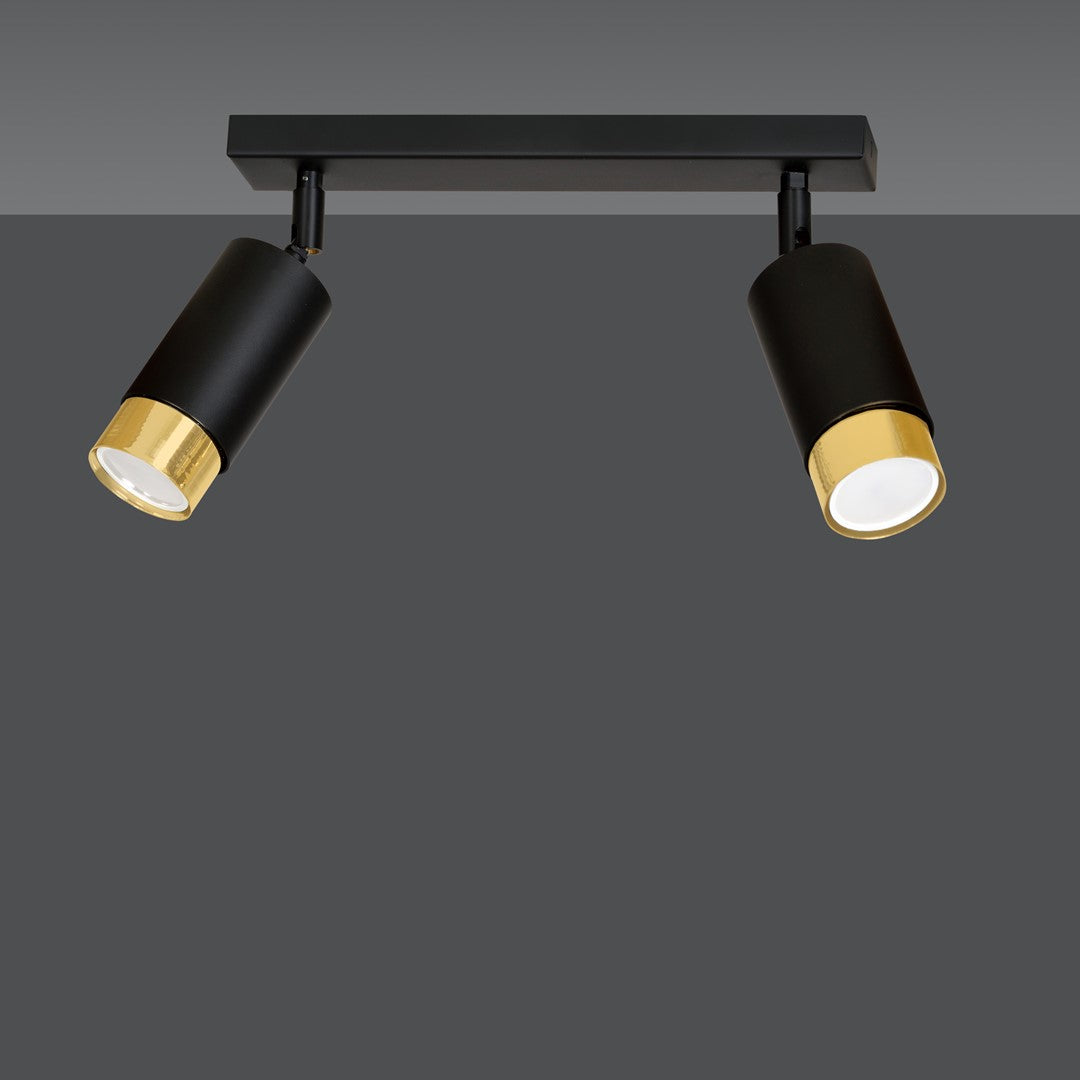 Plafoniera HIRO 2 neagra/auriu