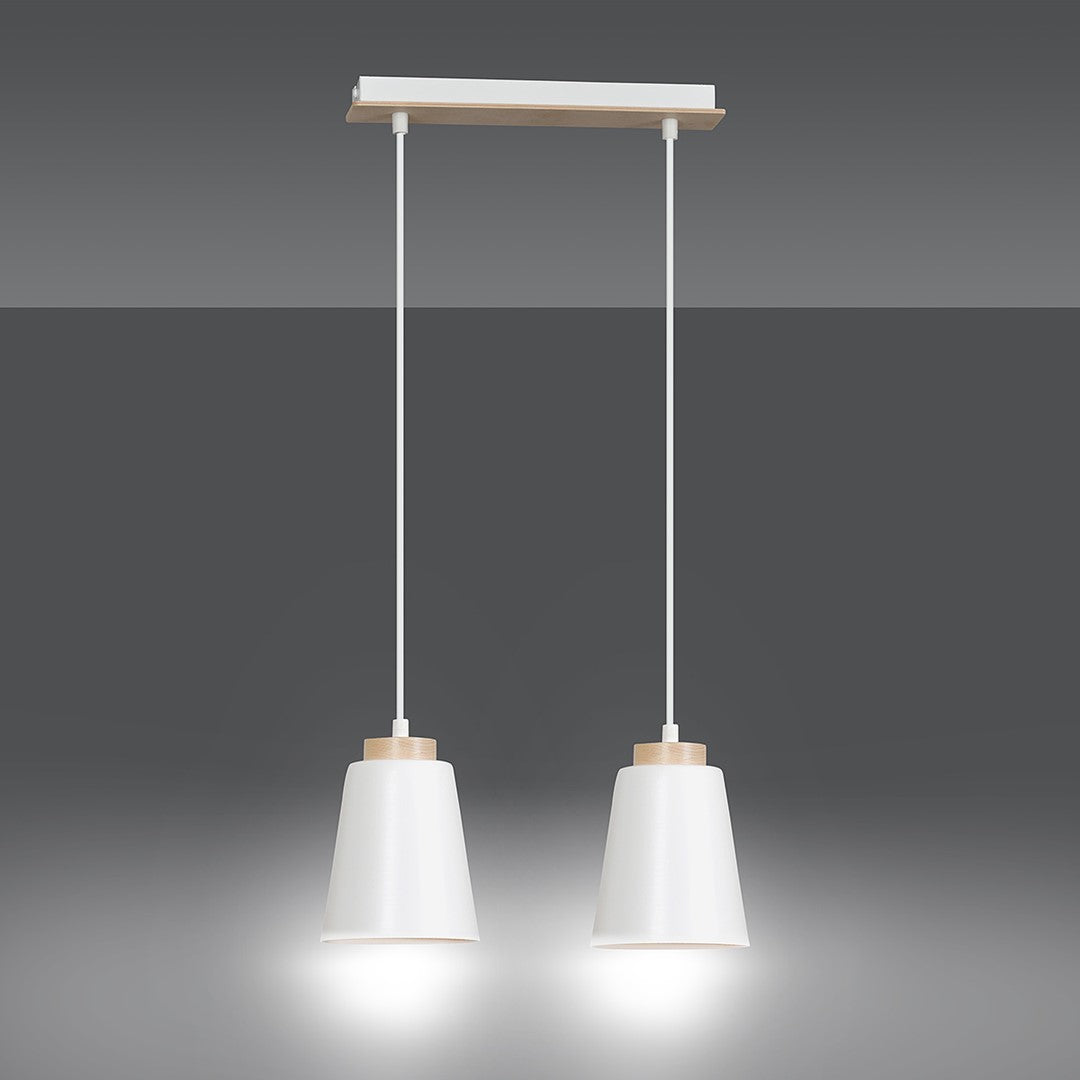 Lustra suspendata cu 2 pendule BOLERO 2 alba