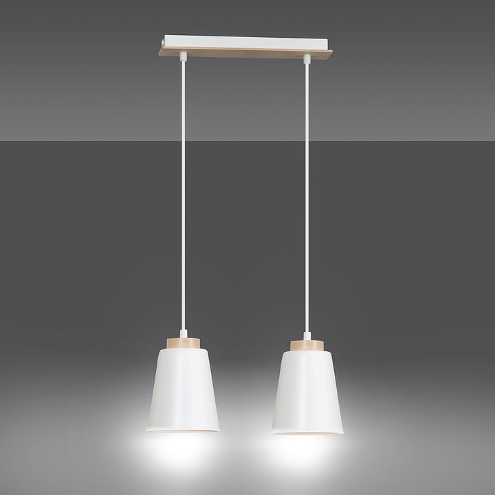 Lustra suspendata cu 2 pendule BOLERO 2 alba