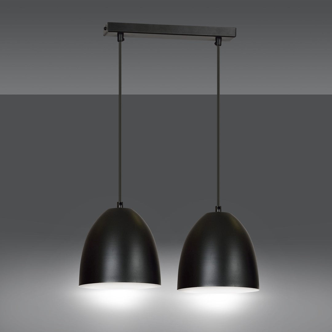 Lustra suspendata LENOX 2 neagra / alba