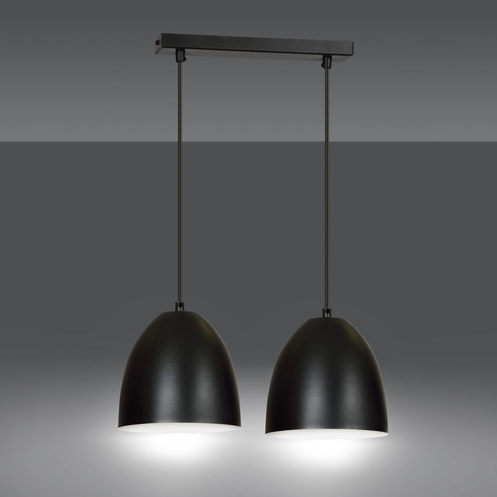 Lustra suspendata LENOX 2 neagra / alba
