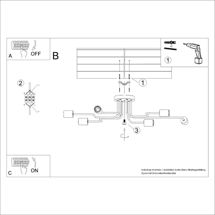 Candelabru TIMBO 6 negru