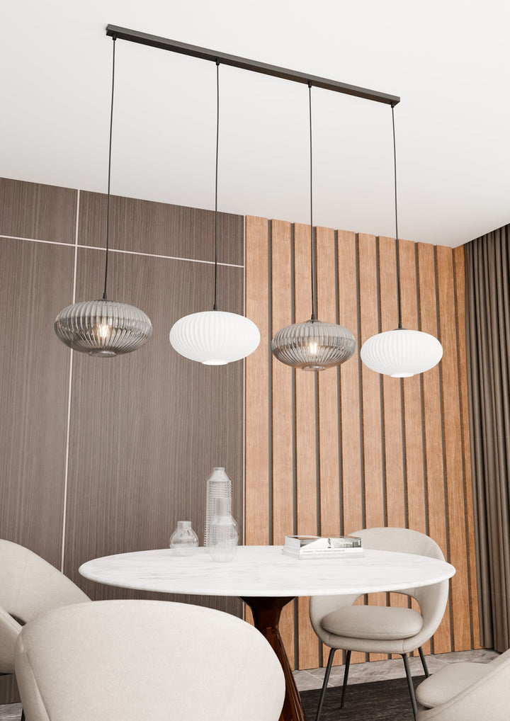 Lustra suspendata cu 4 pendule COCO 4 neagra MIX