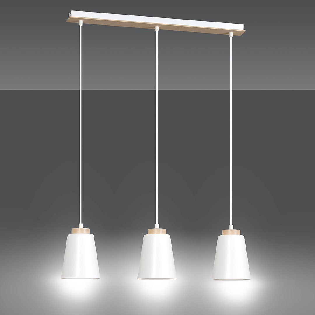 Lustra suspendata cu 3 pendule BOLERO 3 alba