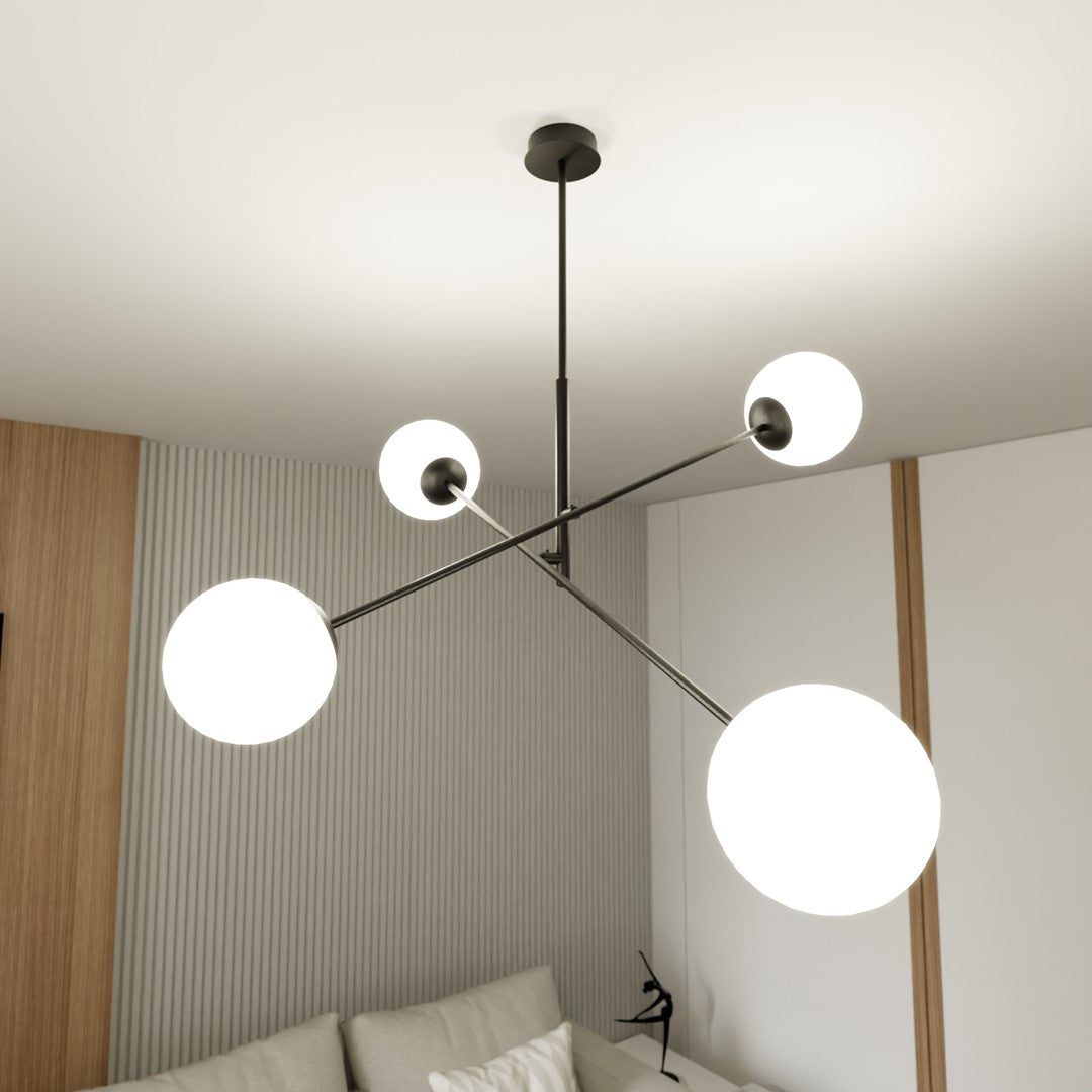 Lustra LINEAR 4 neagra/opal
