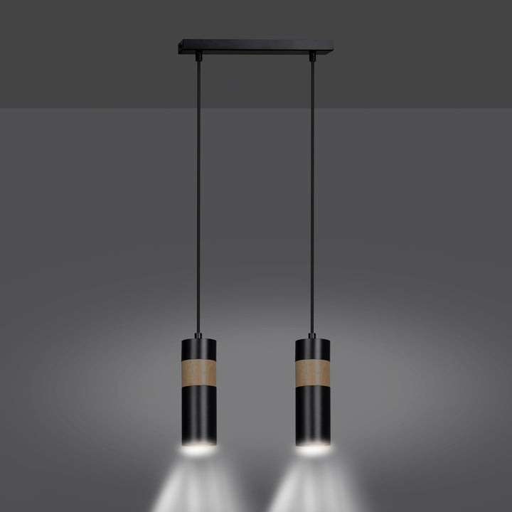 Lustra suspendata cu 2 pendule AKARI 2 neagra