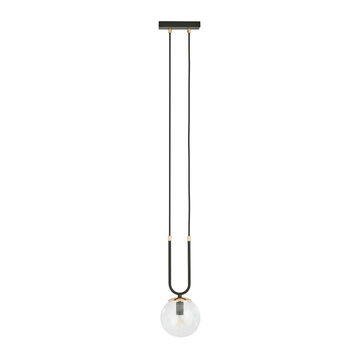 Pendul GLAM 1 negru cu abajur transparent