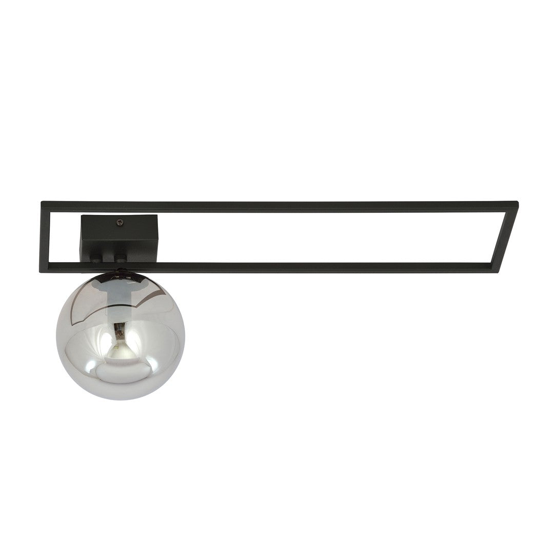 Plafoniera IMAGO 1B neagra cu abajur grafit