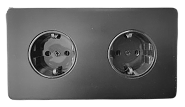Priza Schuko dubla negru mat