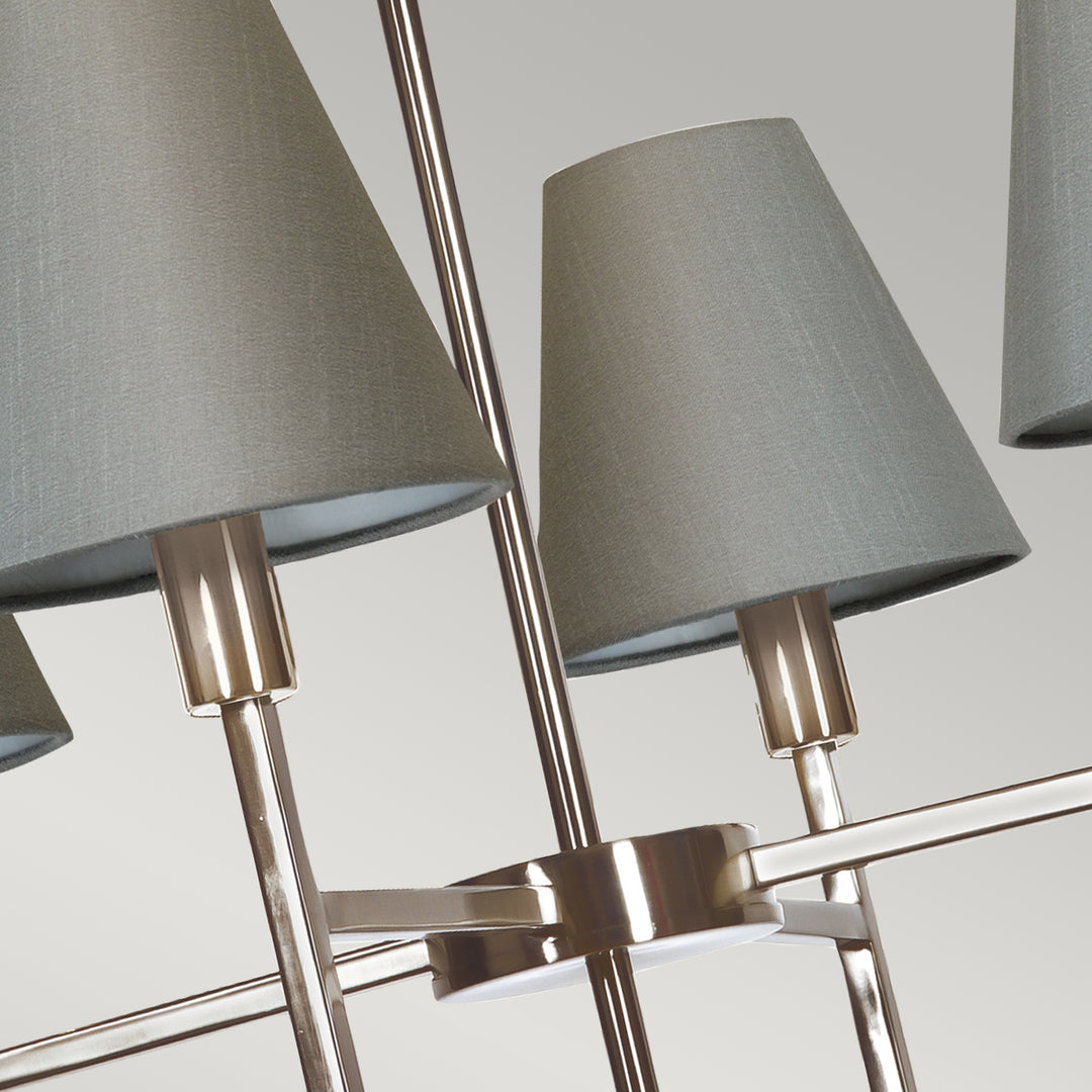 Candelabru Lucerne 4 lt nichel periat, gri Shades