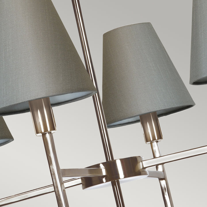 Candelabru Lucerne 4 lt nichel periat, gri Shades