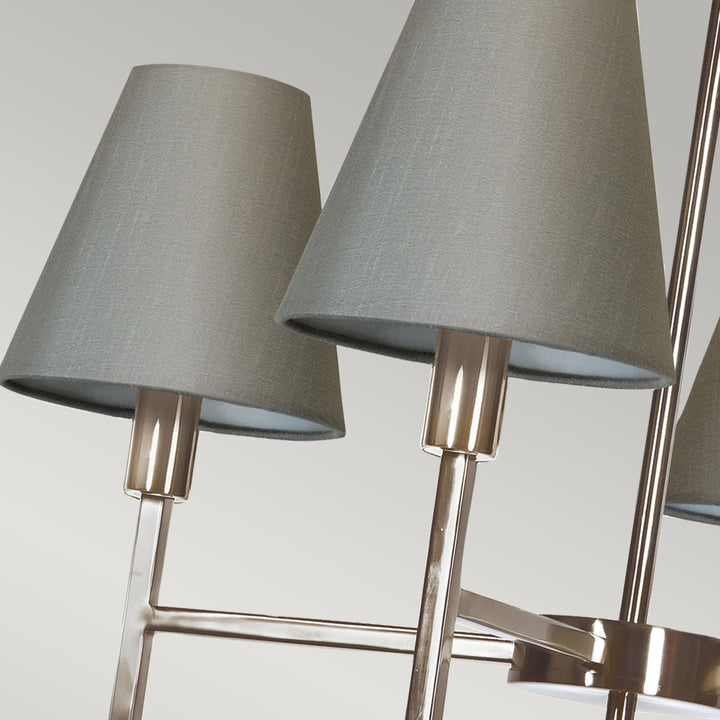 Candelabru Lucerne 4 lt nichel periat, gri Shades