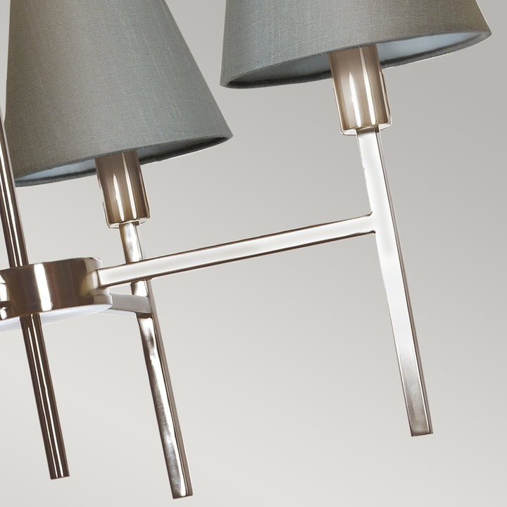 Candelabru Lucerne 4 lt nichel periat, gri Shades