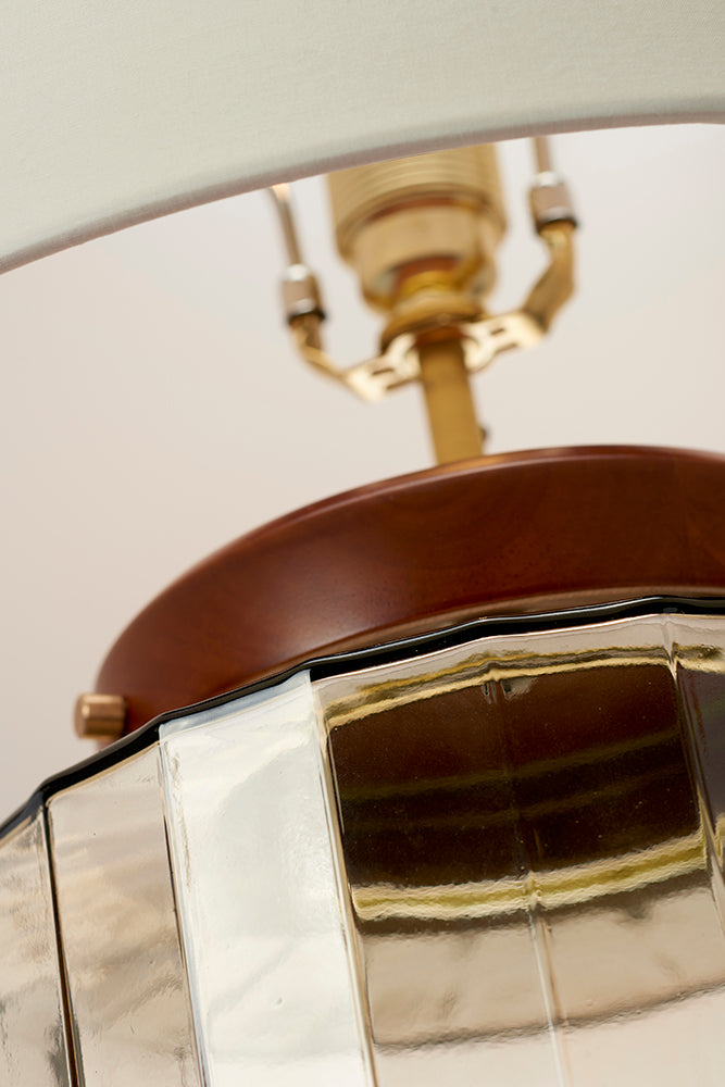 lampa de masa Luga 1 lt alama antichizata - abajur fumuriu